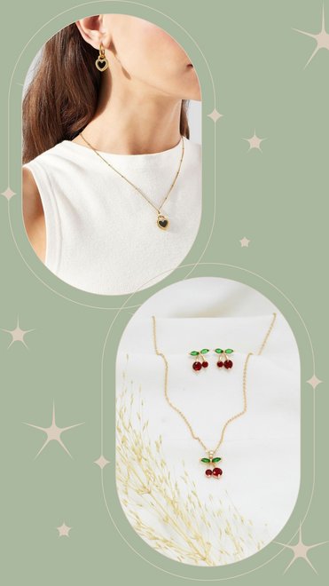 SET COLLAR &amp; ARETES