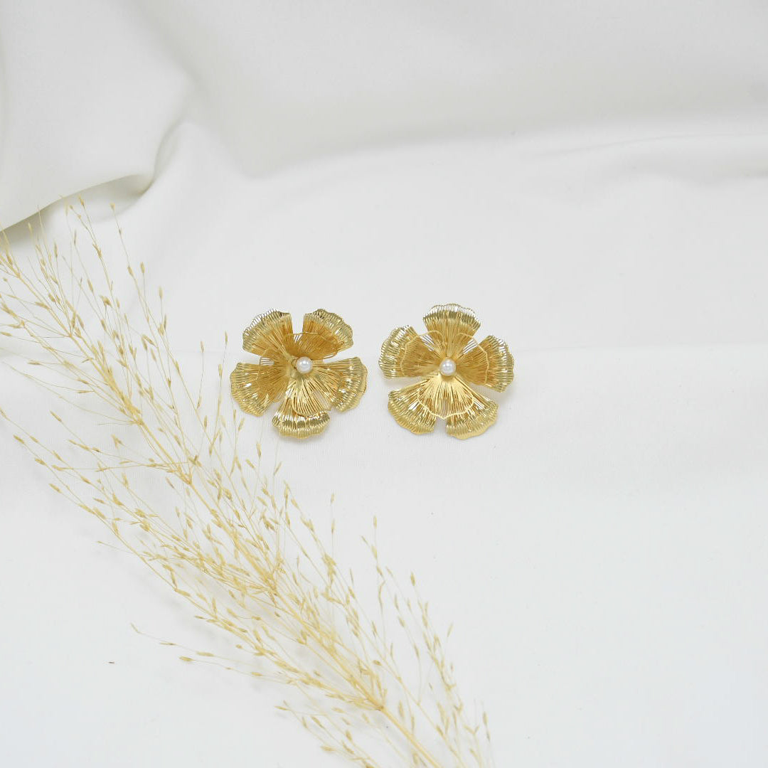 ARETES CHUNKY GOLD IRIS
