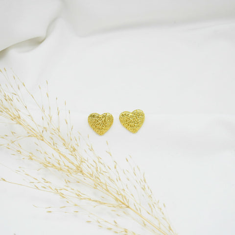 ARETES CHUNKY GOLD CORAZÓN