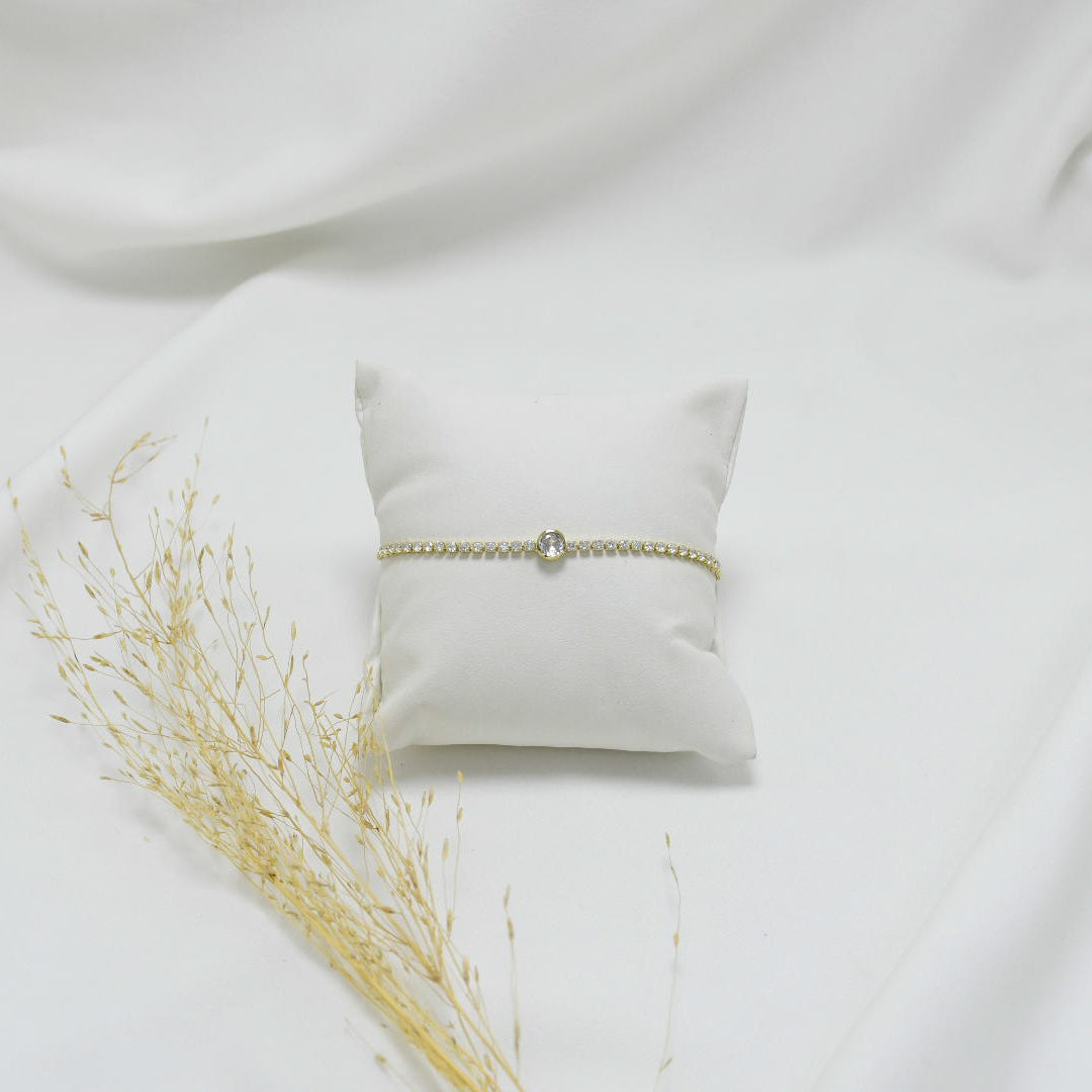 PULSERA GOLD REGULABLE PUNTO DE LUZ