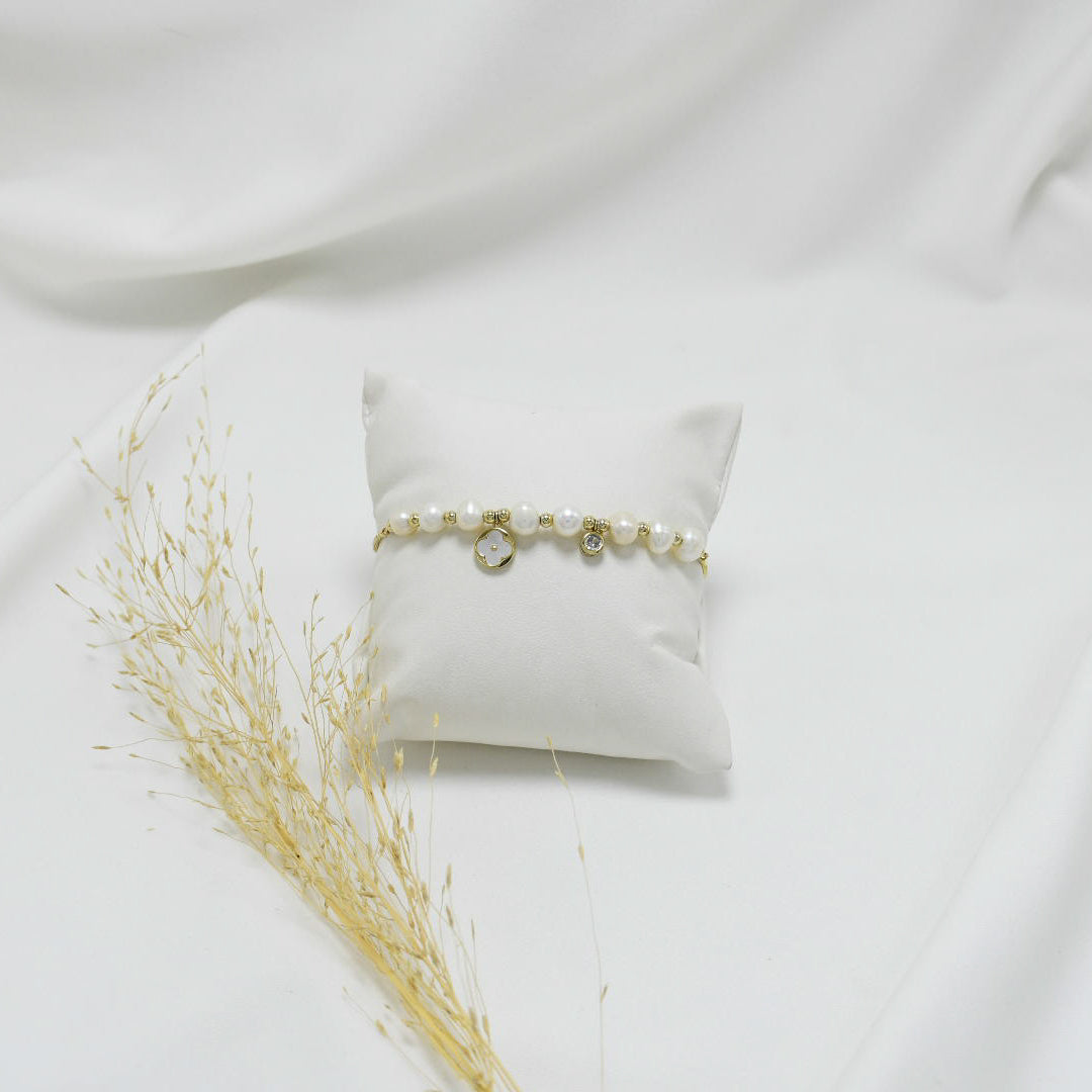 PULSERA GOLD REGULABLE DE PERLAS VC