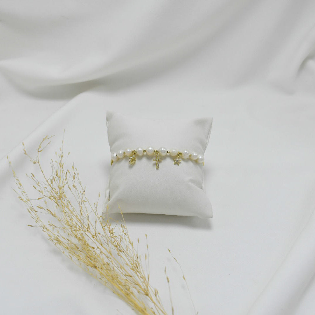 PULSERA GOLD REGULABLE DE PERLAS