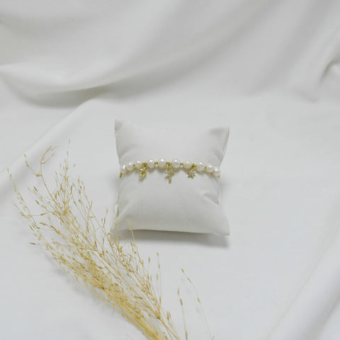 PULSERA GOLD REGULABLE DE PERLAS