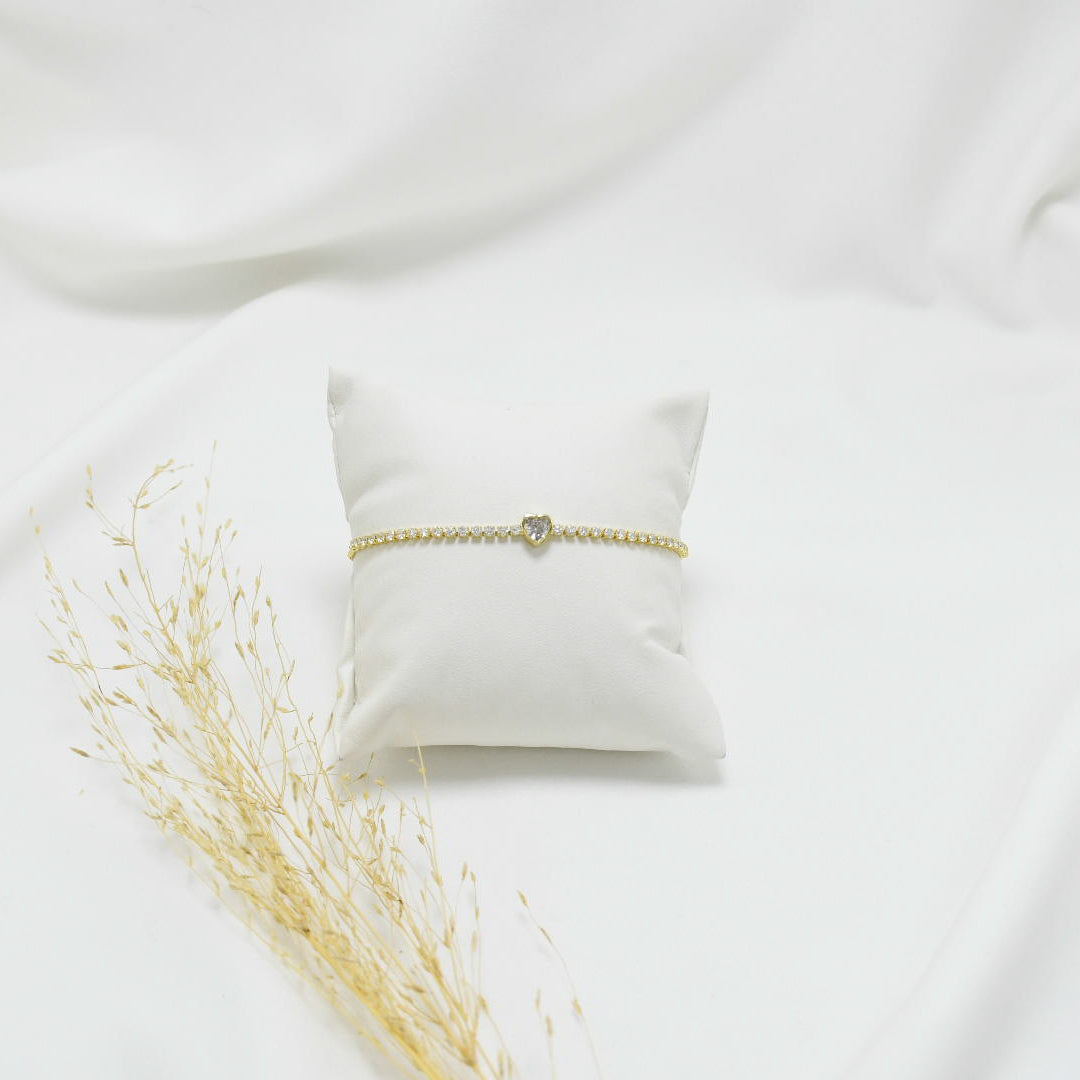 PULSERA GOLD REGULABLE PUNTO CORAZÓN