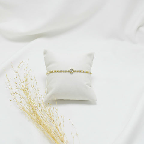 PULSERA GOLD REGULABLE PUNTO CORAZÓN