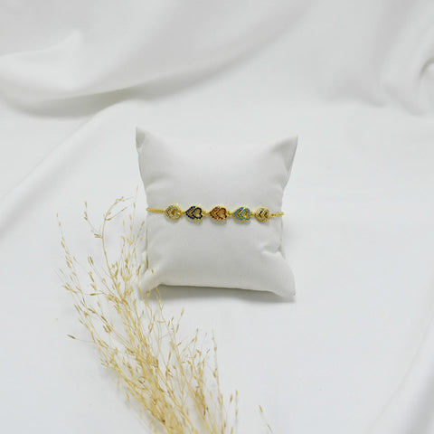 PULSERA GOLD REGULABLE CORAZONES