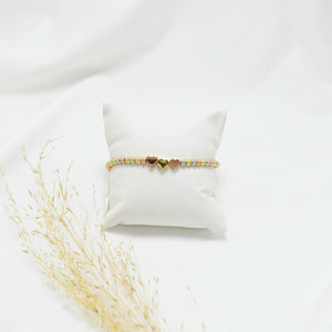PULSERA REGULABLE DE HILO TRÍO DE CORAZONES