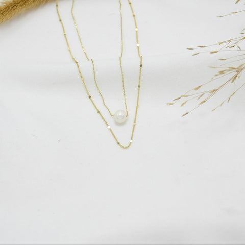 SET DE CADENAS *2 GOLD PEARL