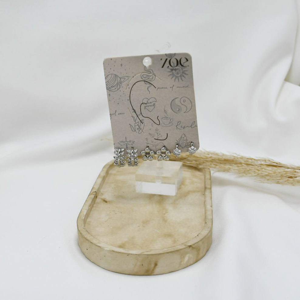 SET DE ARGOLLAS SILVER