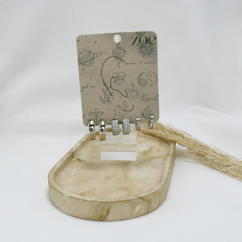 SET DE ARGOLLAS SILVER X