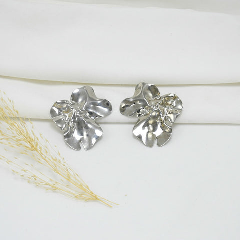 ARETES CHUNKY SILVER FERNY