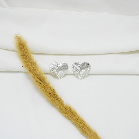 ARETES CHUNKY SILVER AMORE