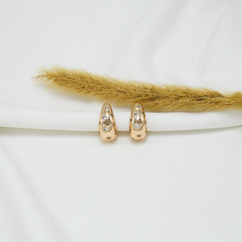 ARETES CHUNKY GOLD GOTAS ESTRELLADAS