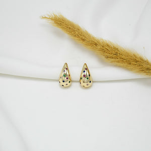 ARETES CHUNKY GOLD GOTAS IRIS