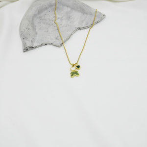 COLLAR GOLD BEAR GREEN
