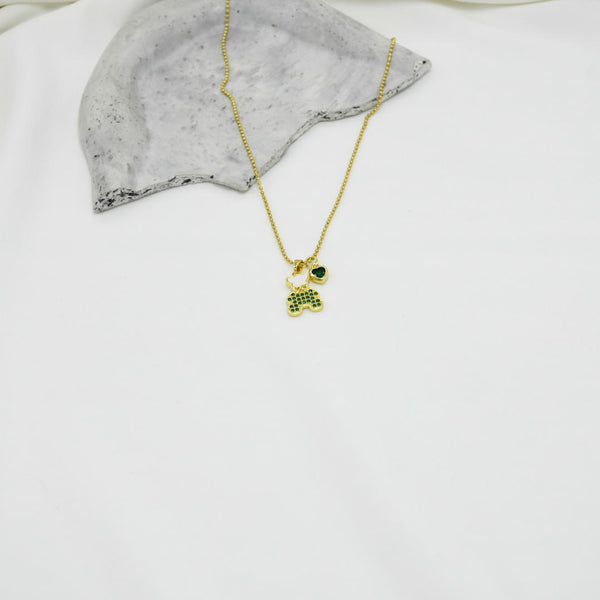 COLLAR GOLD BEAR GREEN