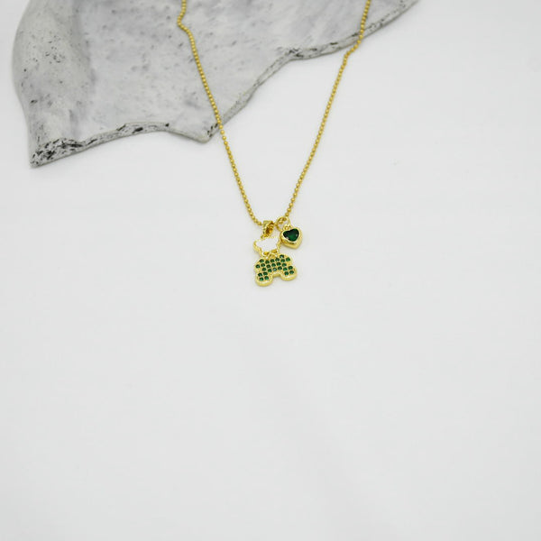 COLLAR GOLD BEAR GREEN
