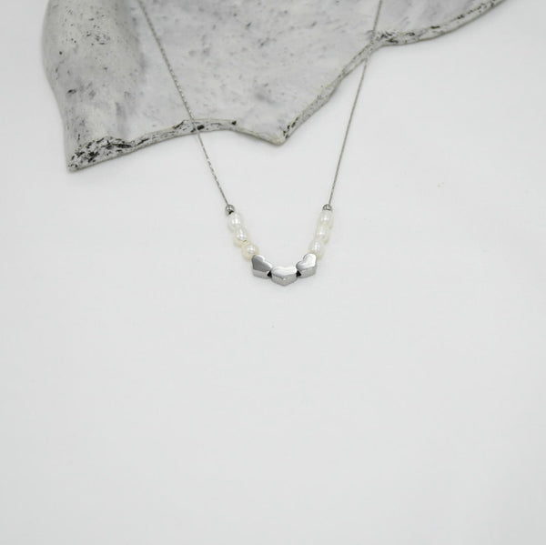 COLLAR SILVER HEART'S