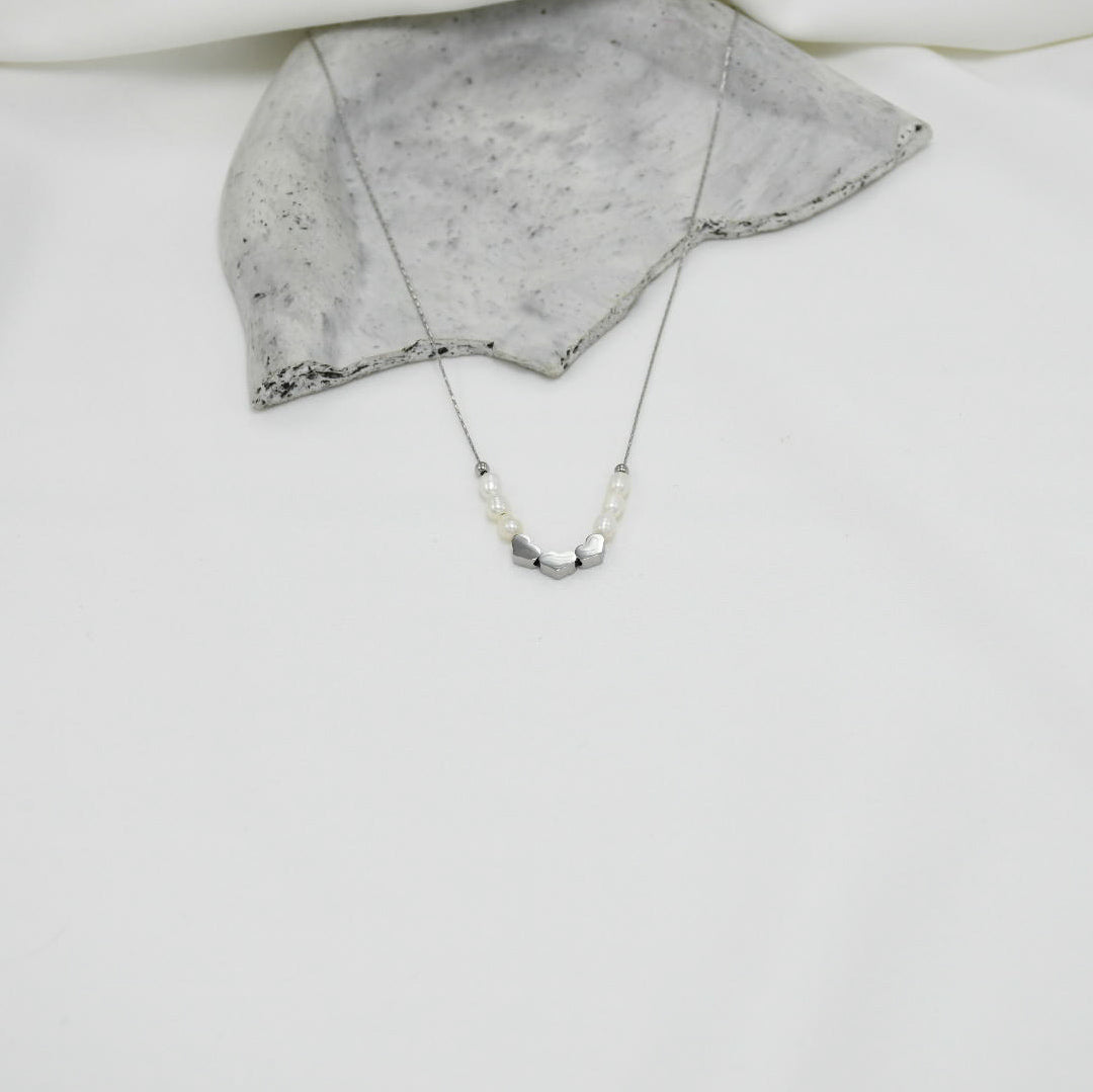 COLLAR SILVER HEART'S