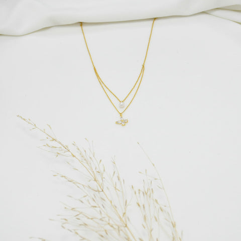 SET DE CADENAS *2 GOLD BUTTERFLY