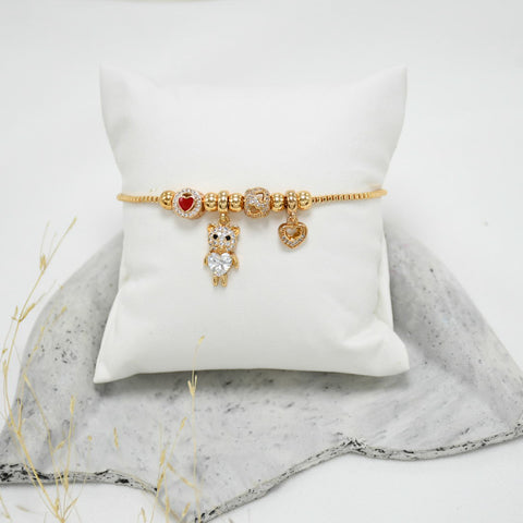 PULSERA GOLD MINI PANDORA BEARS