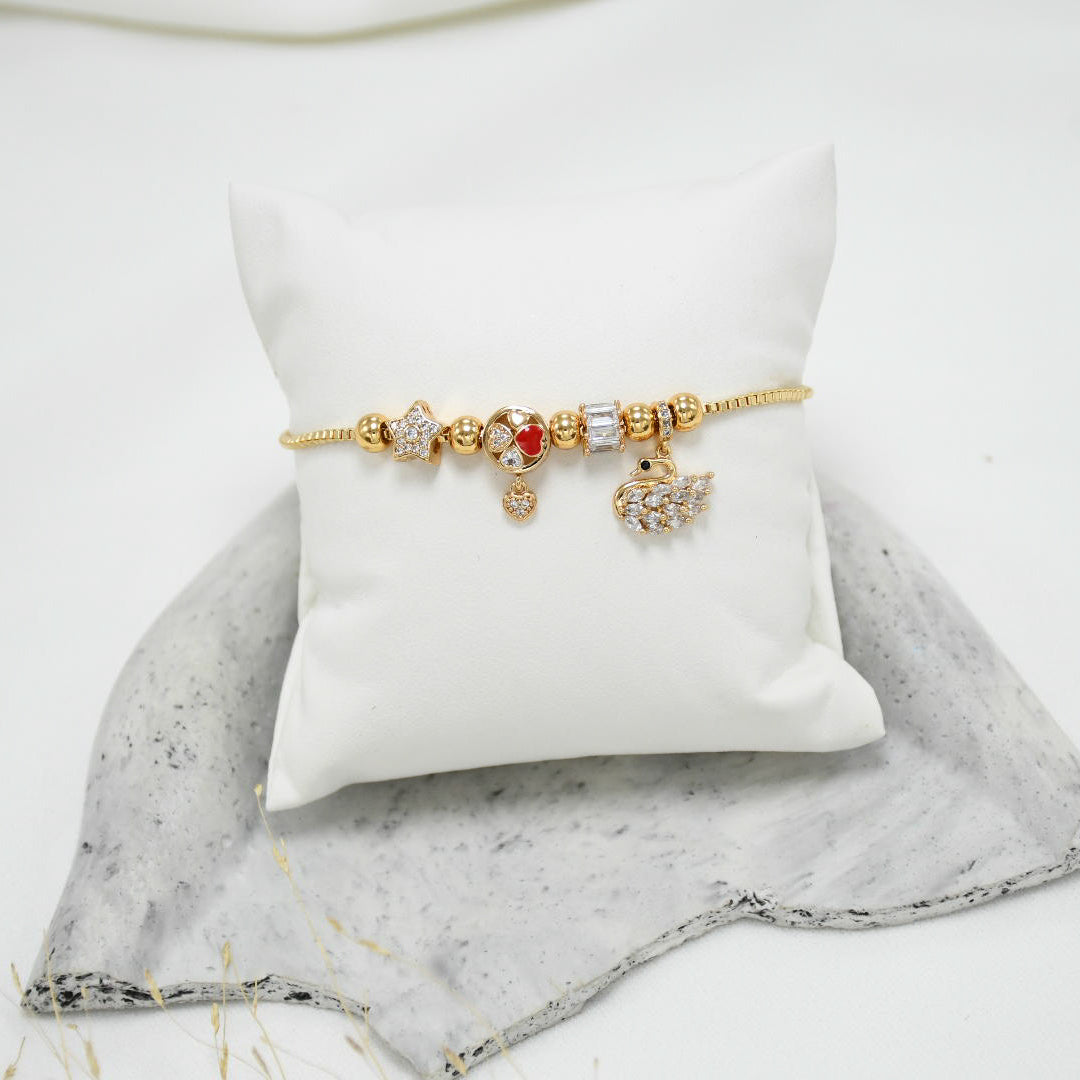 PULSERA GOLD MINI PANDORA PERLA