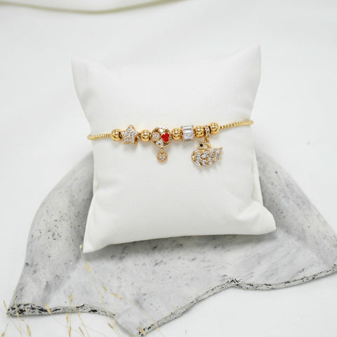 PULSERA GOLD MINI PANDORA PERLA