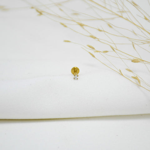 PIERCING DE TITANIO GOLD ZIRCON