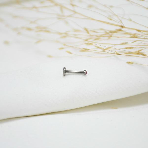 PIERCING DE TITANIO SILVER ZIRCÓN ROSE