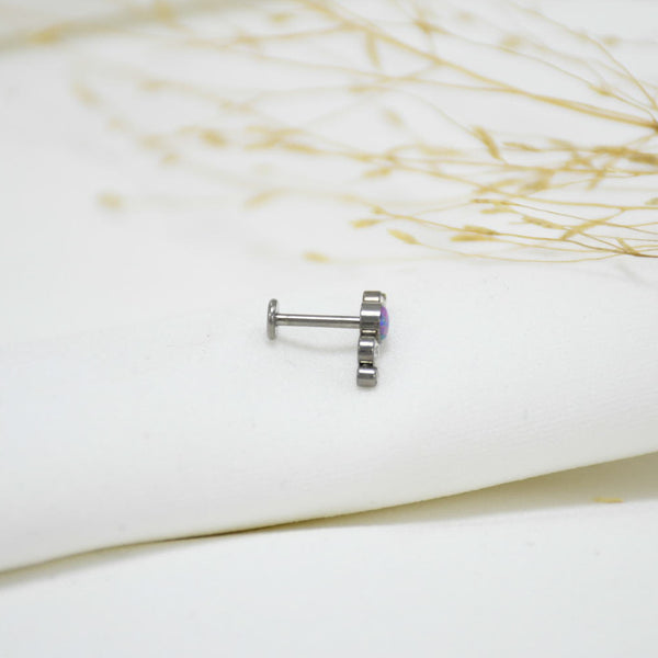 PIERCING DE TITANIO SILVER VIOLETA