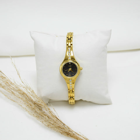 RELOJ DE MUJER GOLD BLACK Q&Q LIRIO