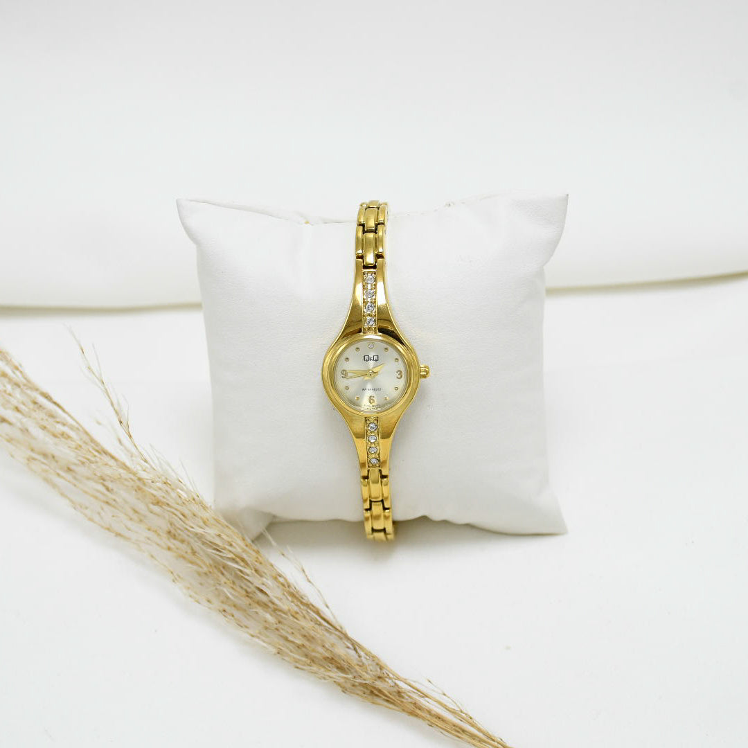 RELOJ DE MUJER GOLD BLACK Q&Q RENATTE
