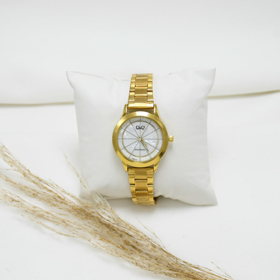 RELOJ DE MUJER GOLD BLACK Q&Q TATI