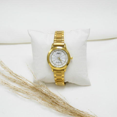 RELOJ DE MUJER GOLD BLACK Q&Q TATI