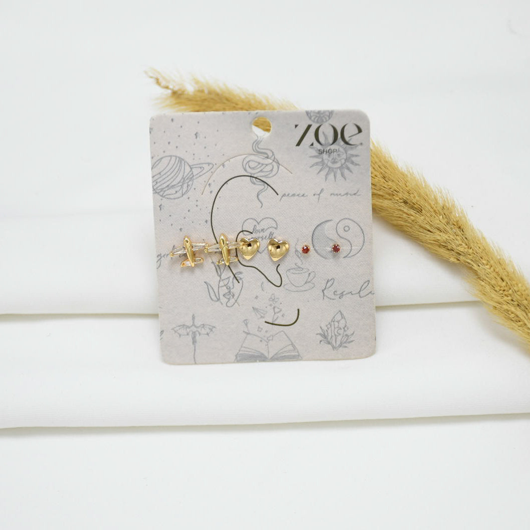 SET DE ARETES GOLD GLORIA