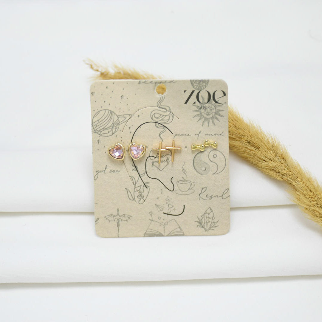SET DE ARETES GOLD JEANINE