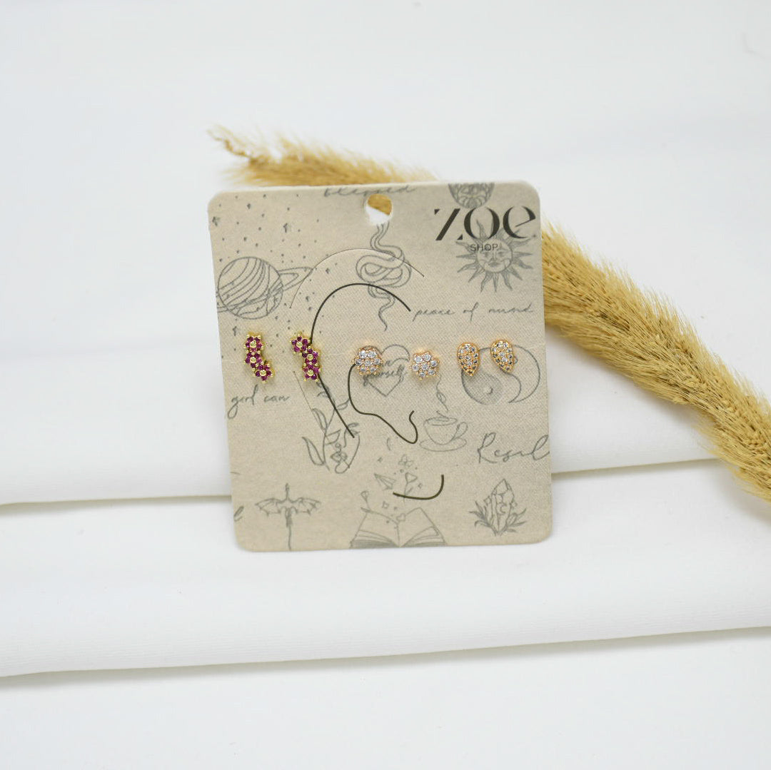 SET DE ARETES GOLD KATE