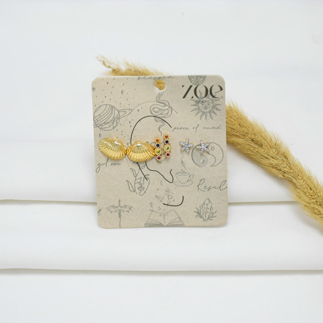 SET DE ARETES GOLD CARMIN