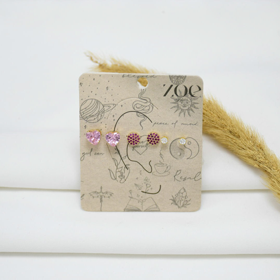 SET DE ARETES GOLD INESY