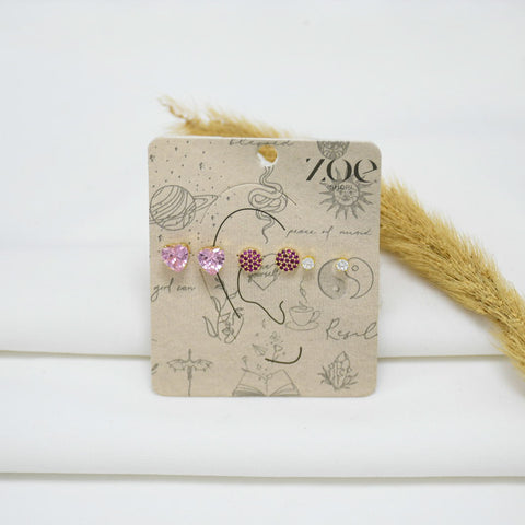 SET DE ARETES GOLD INESY