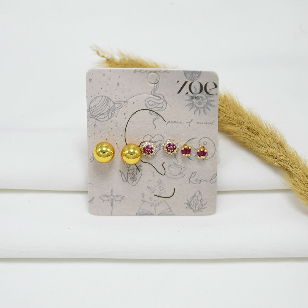 SET DE ARETES GOLD CORAL