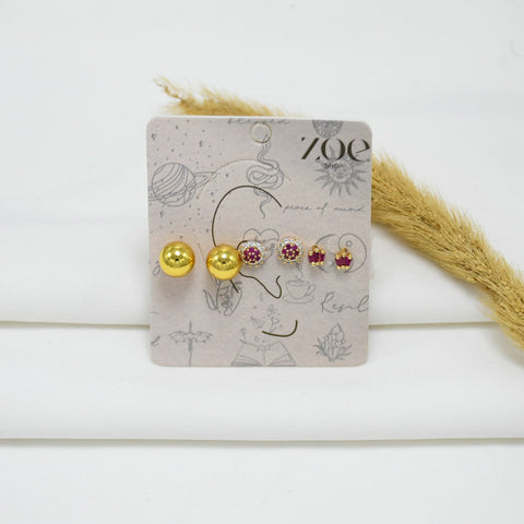 SET DE ARETES GOLD CORAL