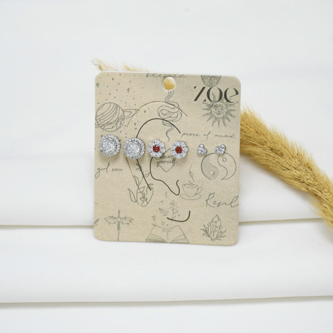 SET DE ARETES SILVER KIM