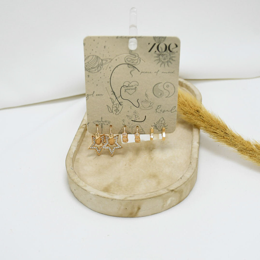 SET DE ARGOLLAS GOLD XIX
