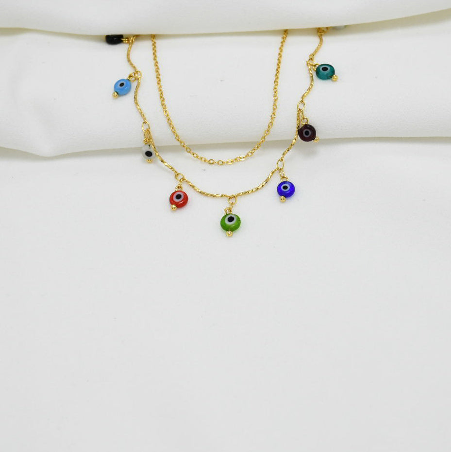 TOBILLERA DOBLE GOLD OJO TURCO