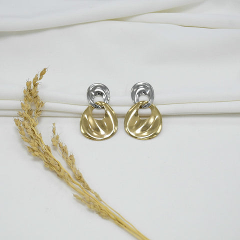 ARETES CHUNKY SILVER & GOLD