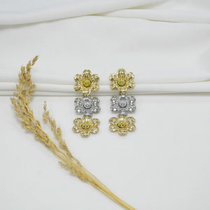 ARETES CHUNKY SILVER & GOLD I