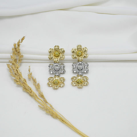 ARETES CHUNKY SILVER & GOLD I