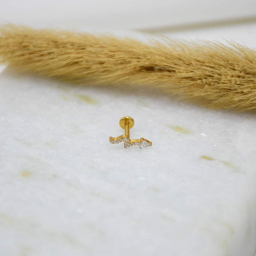 PIERCING DE TITANIO GOLD LILA