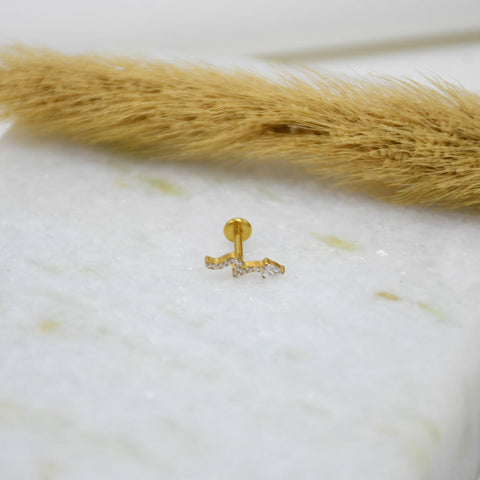 PIERCING DE TITANIO GOLD LILA